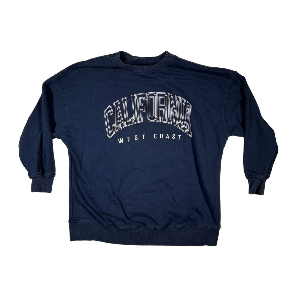 California West Coast Graphic Sweatshirt Navy Blue Crewneck Pullover Print XL